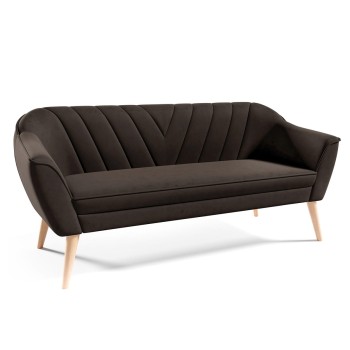 MIA III Velourssofa in braun Velutto 06