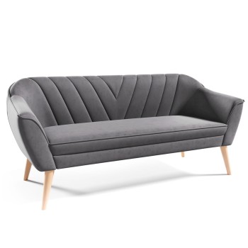 Sofa MIA III Samt genäht Dreiecke Velutto 18