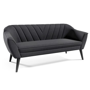 Sofa MIA III genähte Dreiecke in graphit Velutto 19