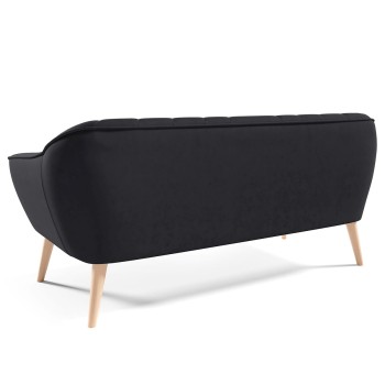 MIA III Dreisitzer-Sofa Samt schwarz Velutto 20