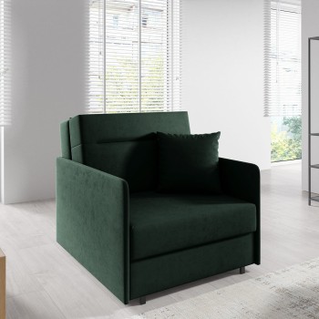 Praktisches Schlafsofa mit Bettkasten Sessel Makao I genähter Stoff Kronos 14