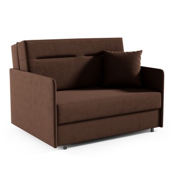 Wohnliches Sofa mit integrierter Schlaflösung Makao II-Naht, Stoff Kronos 06