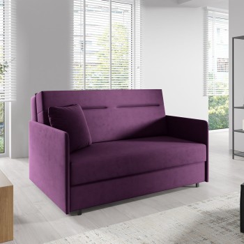 Kompaktes Bettsofa mit Stauraumlösung Makao II-Naht, Stoff Kronos 03
