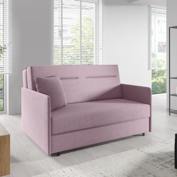 Zeitloses Schlafsofa mit integriertem Stauraum Makao II-Naht, Stoff Kronos 27