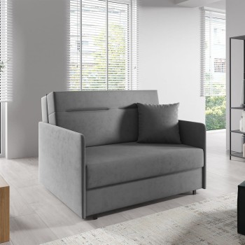 Modernes Schlafmöbel mit Bettfunktion Makao III-Naht, Stoff Kronos 53