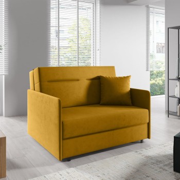Elegantes Sofa mit ausziehbarer Liegefläche Makao III-Naht, Stoff Kronos 01