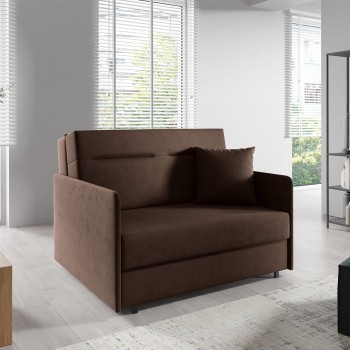 Zeitloses Schlafsofa mit integriertem Stauraum Makao III-Naht, Stoff Kronos 06