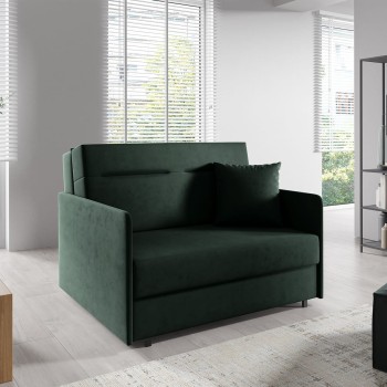 Modernes Bettsofa mit Stauraumkonzept Makao III-Naht, Stoff Kronos 14