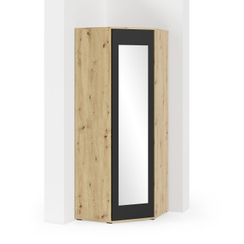 Verspiegelter Eckschrank - artisan/schwarz