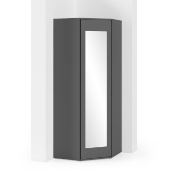 Verspiegelter Eckschrank - graphit