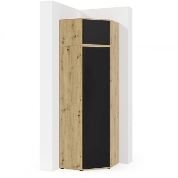 Eckschrank mit Auszug - artisan/schwarz