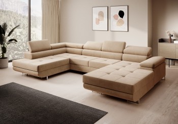 FERRO Ecksofa in U-Form mit Schlaffunktion - Kronos 35