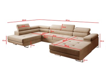 FERRO shape-U Schlafsofa - Vogue 01