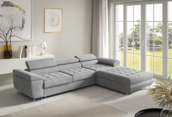 Großes RIVA L-förmiges gestepptes Ecksofa - Monolith 84