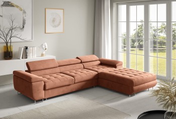 Klappbares Ecksofa RIVA mit Schlaffunktion - Stoff Monolith 61