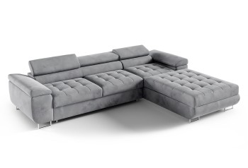 Großes RIVA L-förmiges gestepptes Ecksofa - Monolith 84