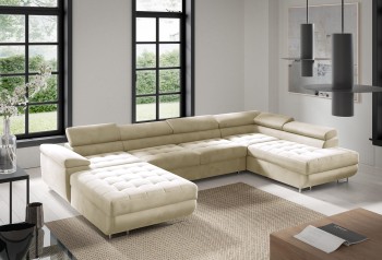 CARGO U Steppsofa mit Schlaffunktion, Stoff Monolith 02