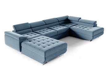 Ecksofa CARGO U mit verstellbaren Kopfstützen in Stoff Primo 73