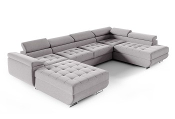 Ecksofa CARGO U mit verstellbaren Kopfstützen in Stoff Primo 84