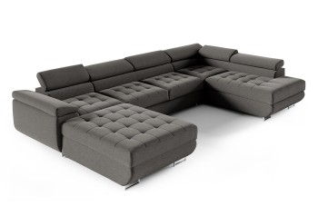 Ecksofa CARGO U mit verstellbaren Kopfstützen in Stoff Primo 96