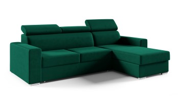 Glattes Ecksofa NELA in L-Form, Stoff Monolith 37