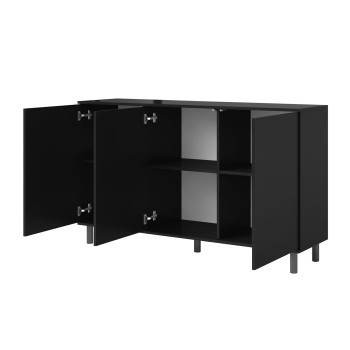 3D Masimo 150 cm schwarz Kommode - Metall Beine Runde Pfosten
