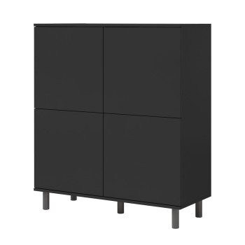 Masimo 100 cm Kommode schwarz 4D industriellen Runde Post Beine - schwarz