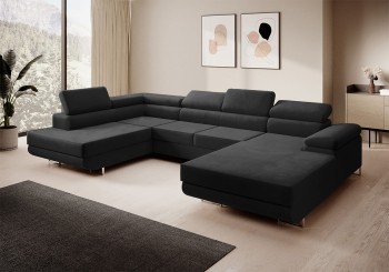 Schlafsofa MARGO U mit Schlaffunktion verstellbare Kopfstützen - Kronos 07