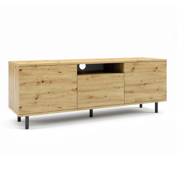 Masimo RTV 150 cm Loft Eiche handwerklichen Schrank auf runden Pfosten