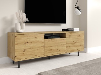 Masimo RTV 150 cm Loft Eiche handwerklichen Schrank auf runden Pfosten
