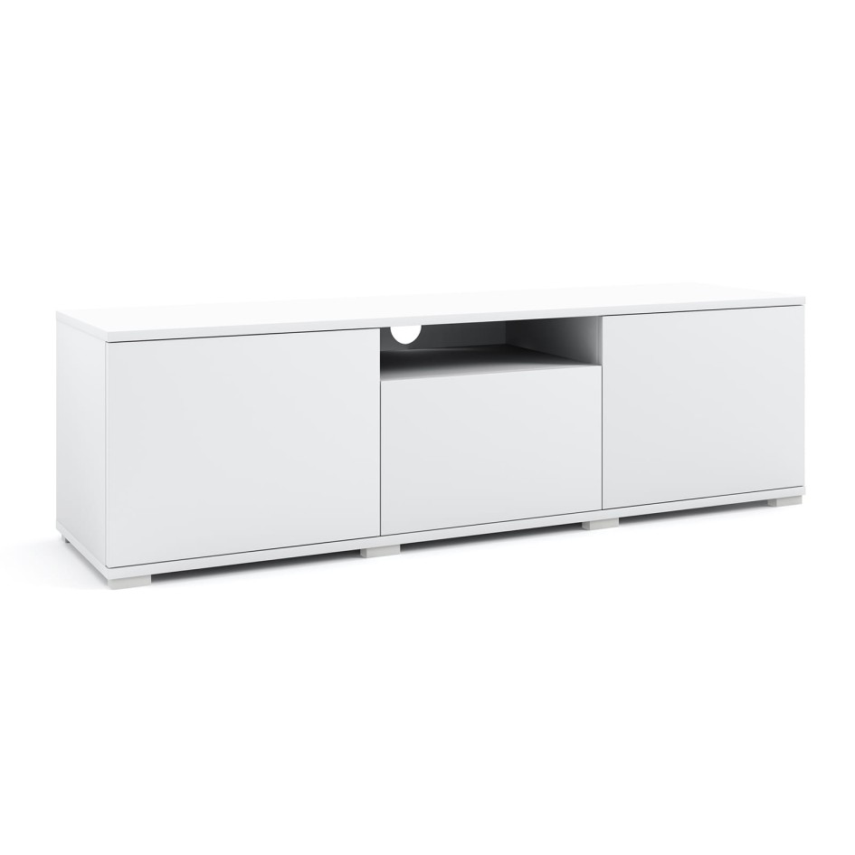 Komoda rtv 150 biały nogi plastikowe srebrne.jpg