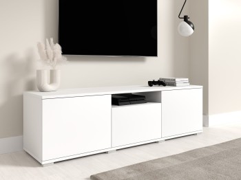 Masimo 150 cm loft TV-Schrank weiß niedrige Beine