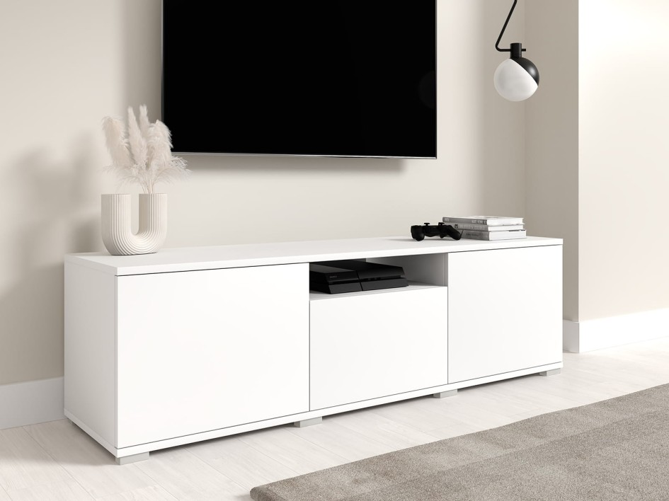 Komoda rtv 150 biały nogi plastikowe srebrne ar.jpg