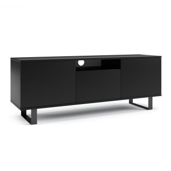 Masimo RTV Schrank 150 cm Loft schwarz matt Beine schwarze Rahmen
