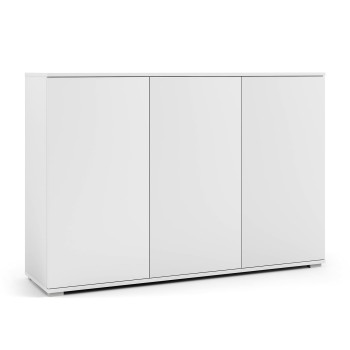 Masimo 150 cm weiß matt 3-türige Kommode niedrige Kunststoffbeine