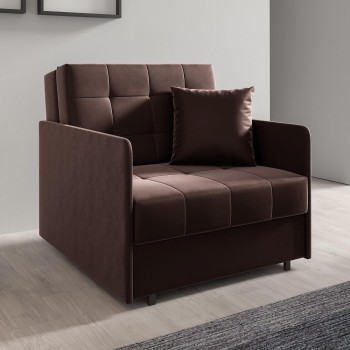 Schlafsofa mit Bettkasten Sessel York I gesteppter Stoff Kronos 06