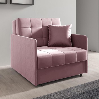 Komfort-Schlafsofa Sessel York I gesteppter Stoff Kronos 27