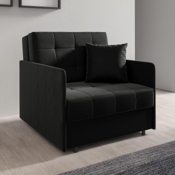 Elegantes Schlafsofa Sessel York I gesteppter Stoff Kronos 07