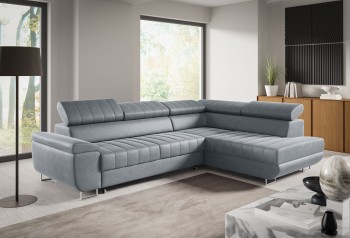 Benet Grey L-förmiges abgestepptes Schlafsofa mit Schlaffunktion - Kronos 53