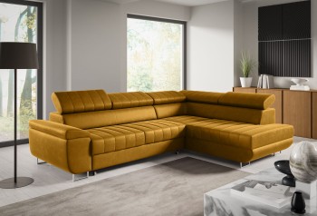 Benet Schlafsofa mit L-förmiger Steppung und Schlaffunktion - Kronos 01