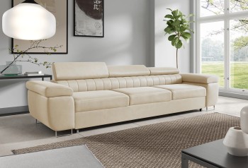 Carmen-Sofa mit verstellbaren Kopfstützen umbaubar mit Schlaffunktion Monolith 02