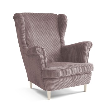 Skandinavische Lottie Sessel in Cord-Stoff Pulver rosa Poso 27 für Wohnzimmer