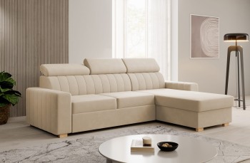 Avanti Ecksofa mit L-förmigen Nähten und beweglichen Kopfstützen - Monolith 02