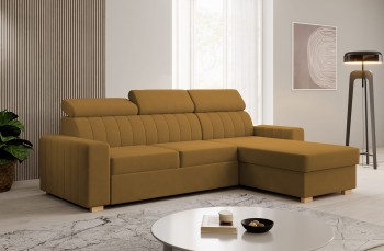 Avanti Schlafsofa für Wohnzimmer in L-Form mit Schlaffunktion - Monolith 48