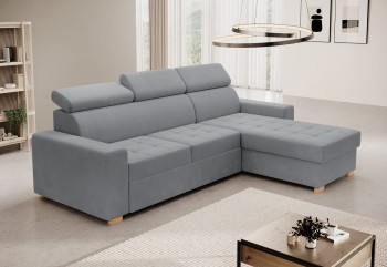 Luigi Schlafsofa gesteppt verstellbare Kopfstützen Schlaffunktion in Kronos 53 Stoff