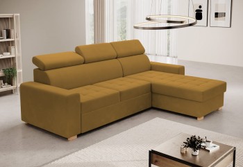 Luigi L-förmige Ecksofa für Wohnzimmer gesteppt Monolith 48