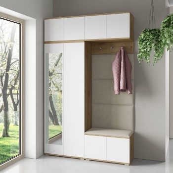 Garderobenschränke für den Flur Aura Version 3 Trinity 01 Eiche artisan weiß