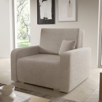 Kompaktes Schlafsofa mit Stauraum und Schlaffunktion Sessel Tessa I Poso 02 Kord