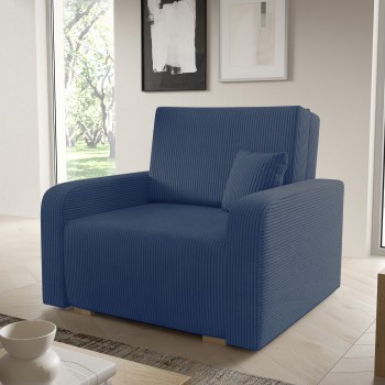 Ausziehbares Design-Schlafsofa mit Bettkasten Sessel Tessa I Poso 05 Kordstoff