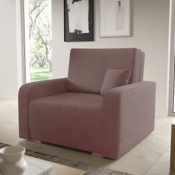 Modernes Schlafsofa mit Bettfunktion und Bettkasten Sessel Tessa I Poso 29 Kordstoff
